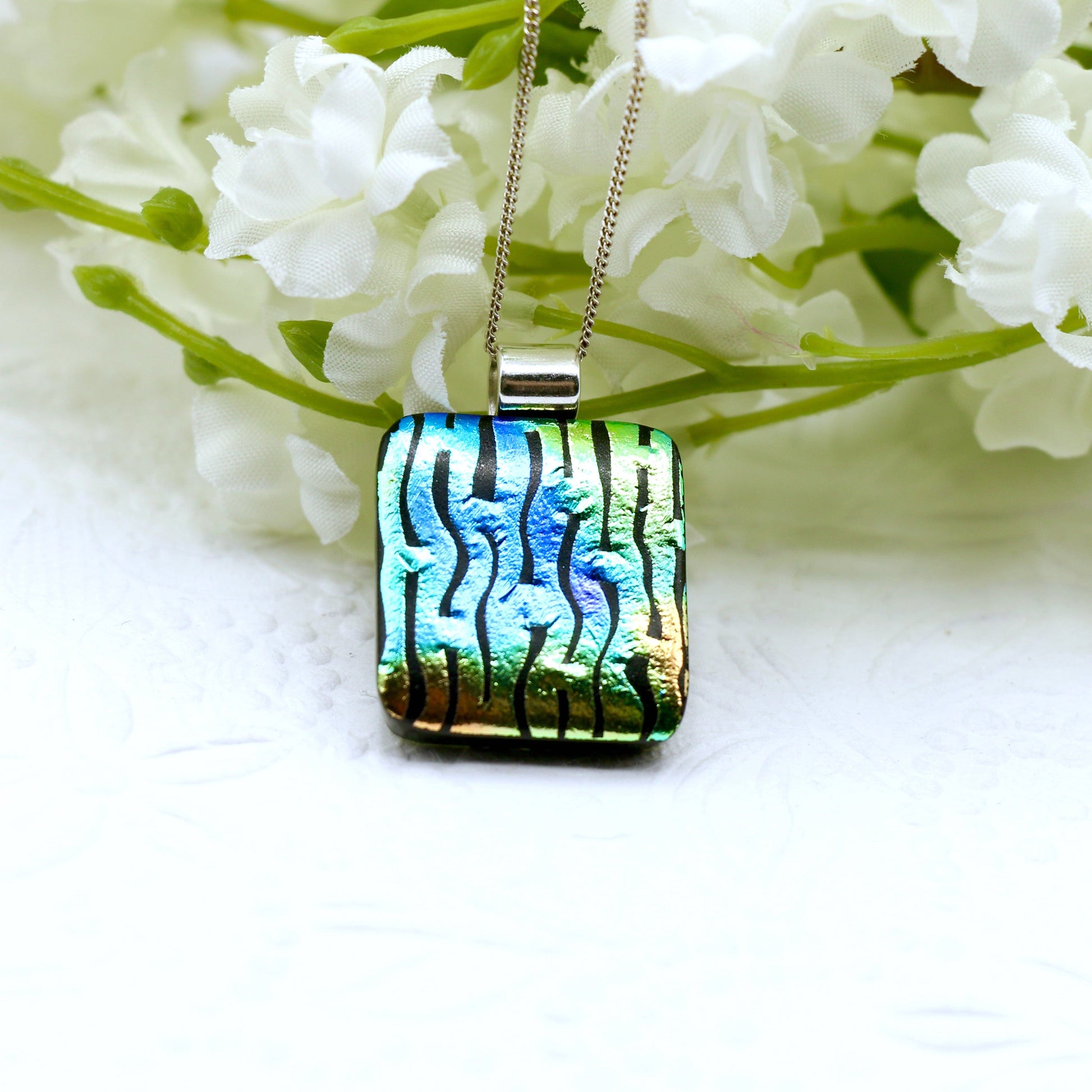 Fused Glass Necklace - 3026