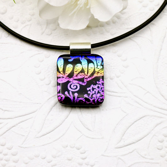 Fused Glass Necklace - 3055