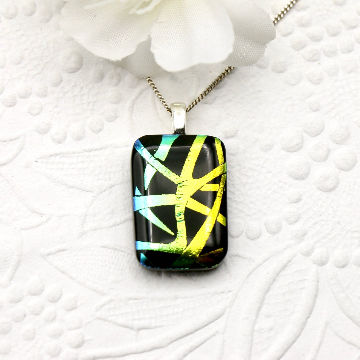 Fused Glass Necklace - 3058