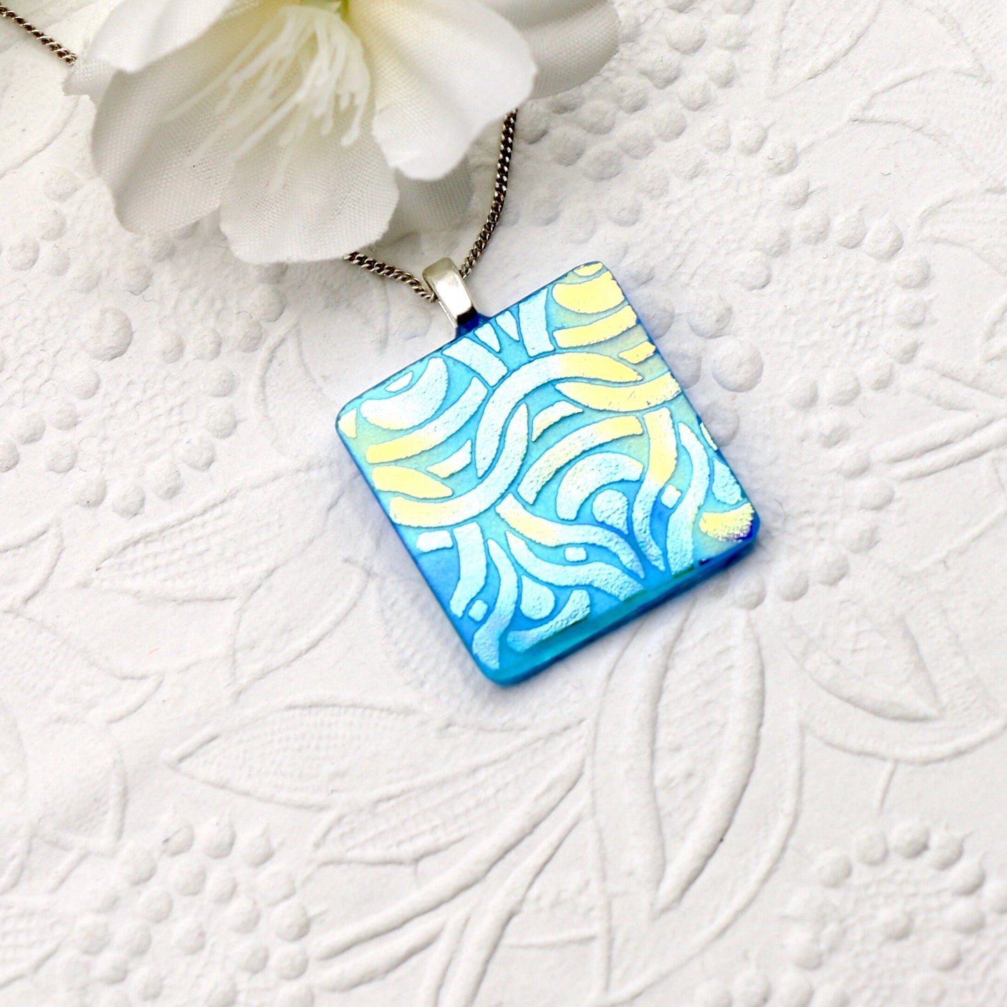 Fused Glass Necklace - 3087