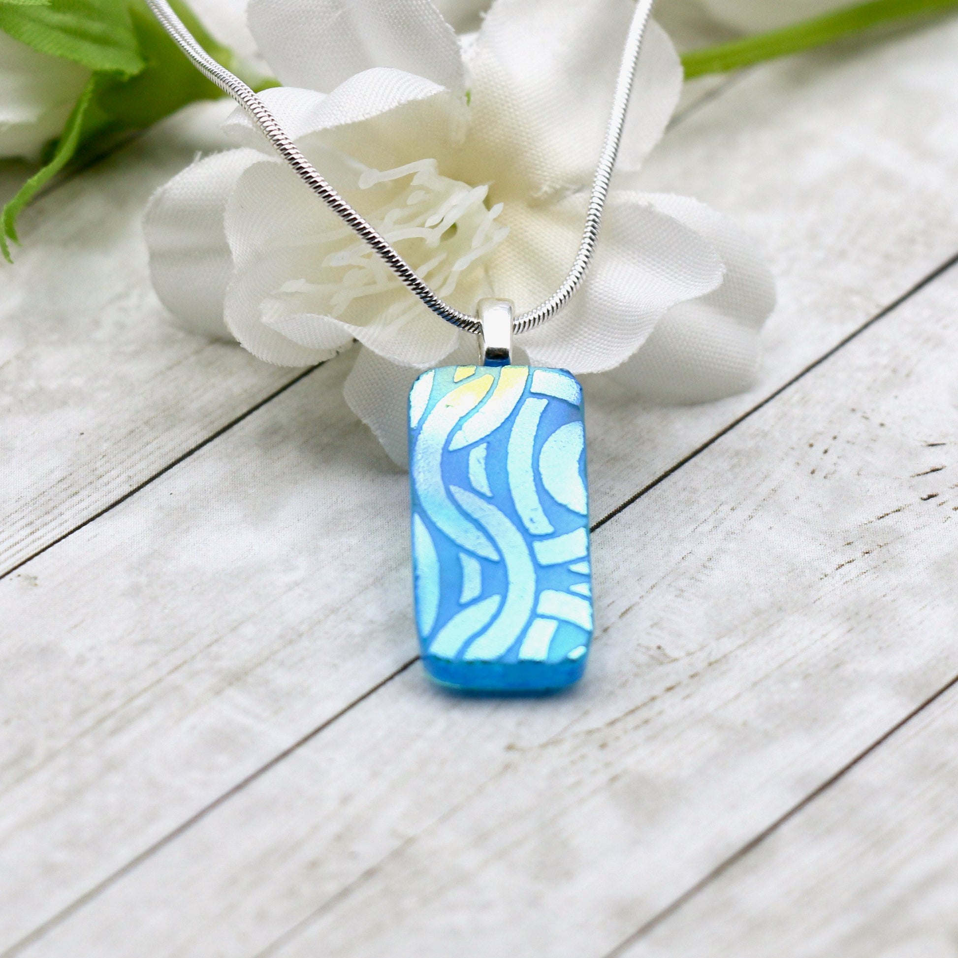 Fused Glass Necklace - 3097