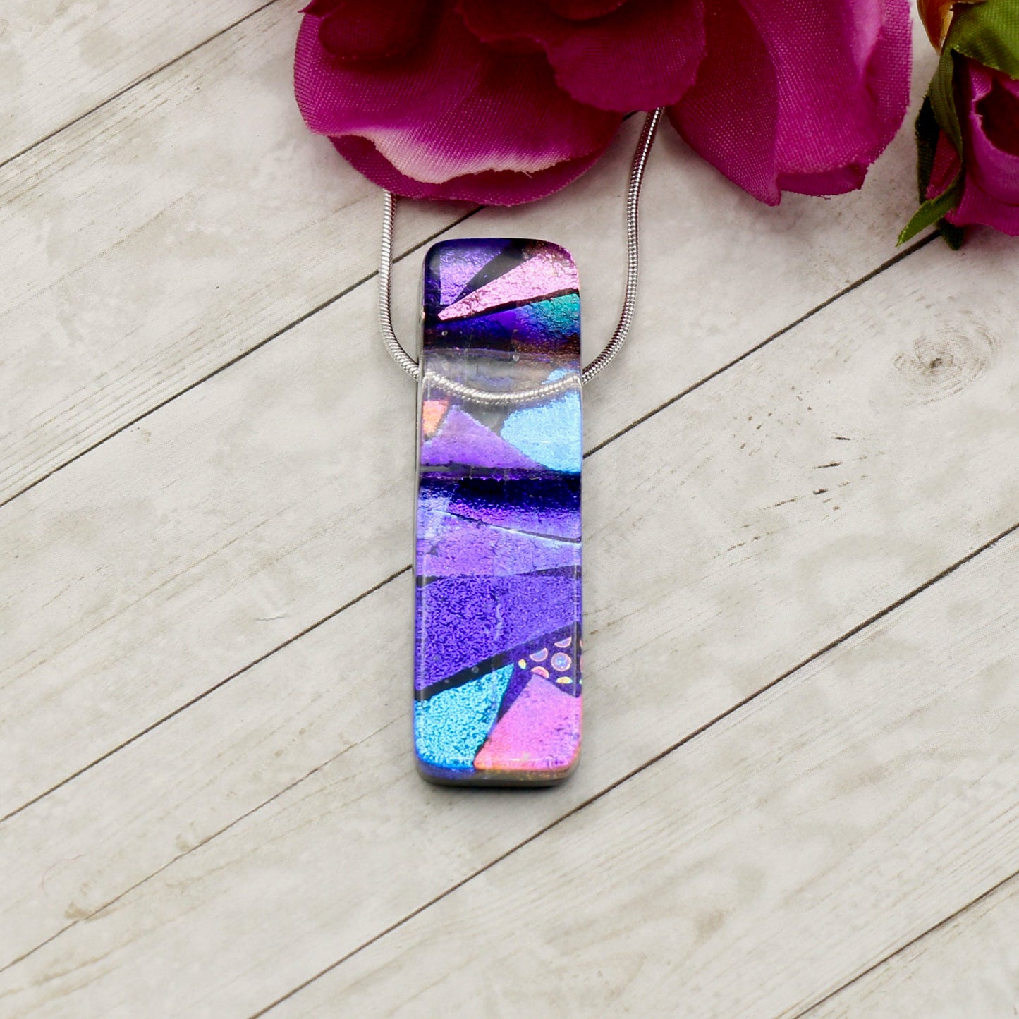 Fused Glass Necklace - 3142