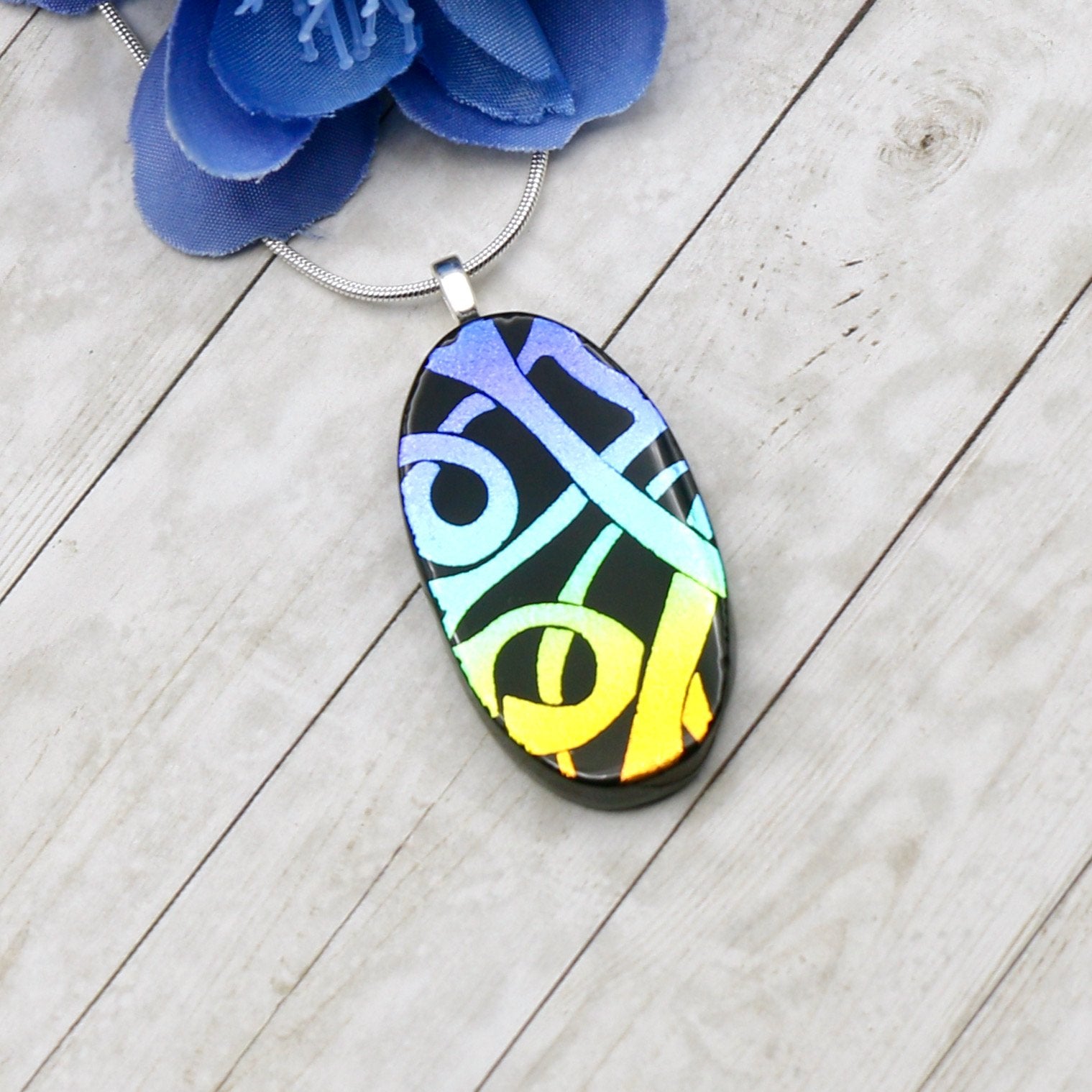 Fused Glass Necklace - 3151