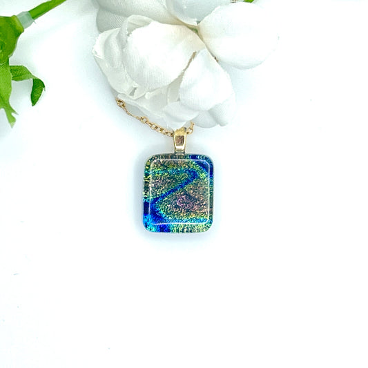 Fused Glass Necklace - 3261