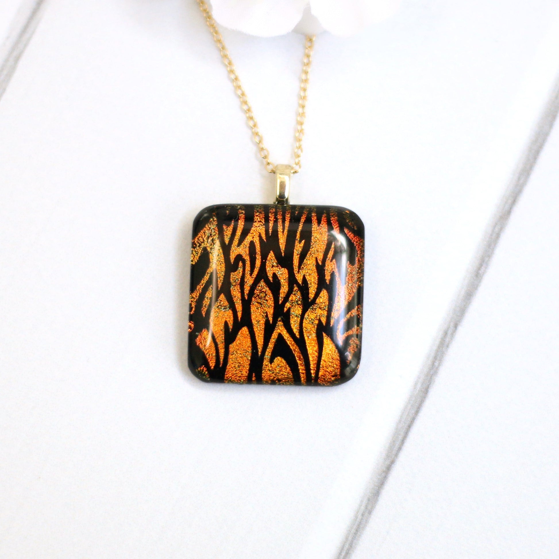 Fused Glass Necklace -3298