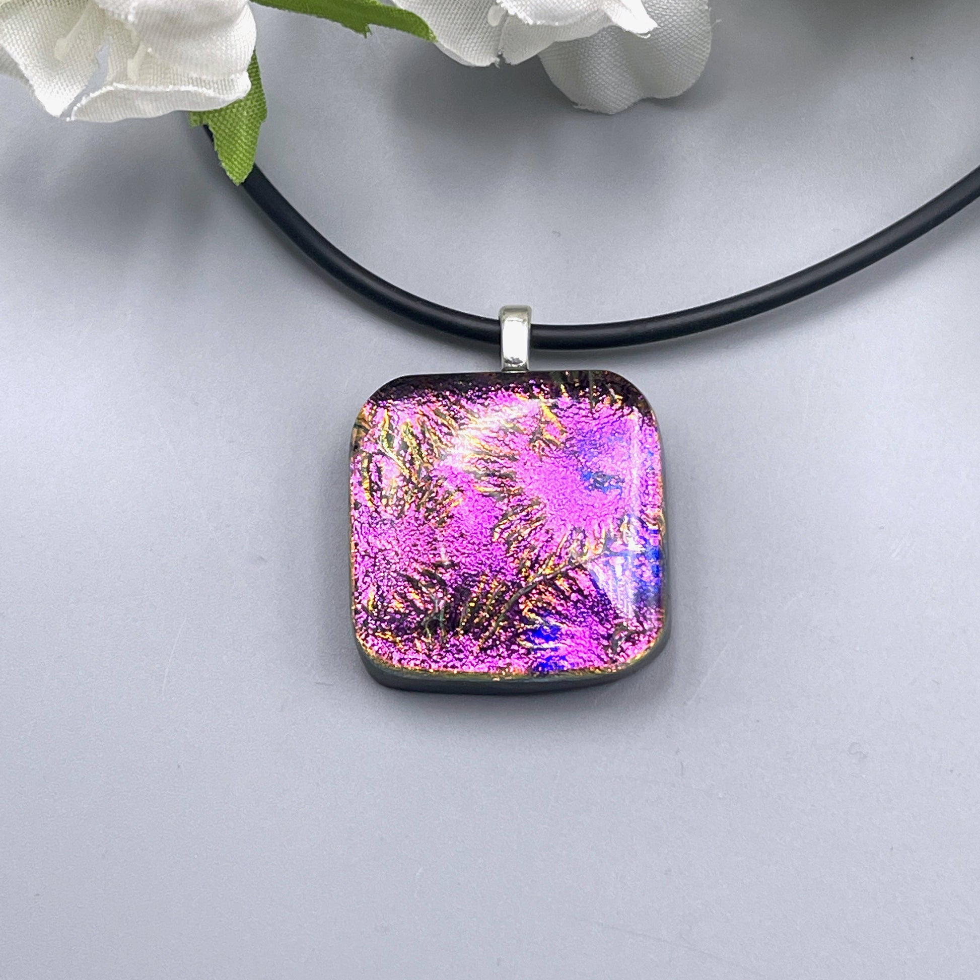 Fused Glass Necklace - 3549