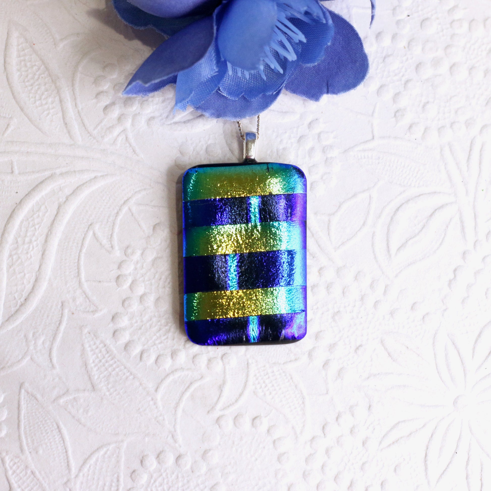 Fused Glass Necklace - 3557