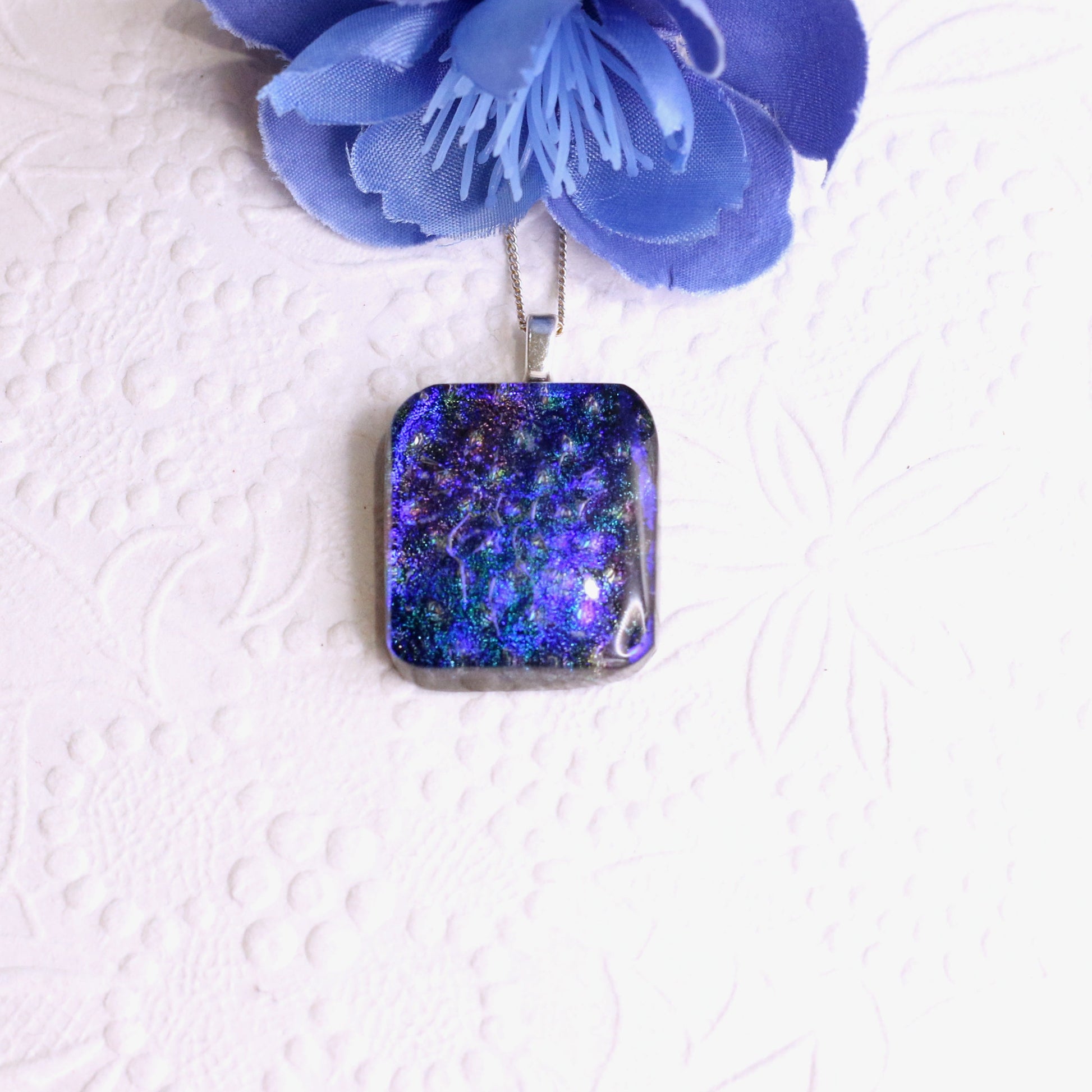 Fused Glass Necklace - 3574