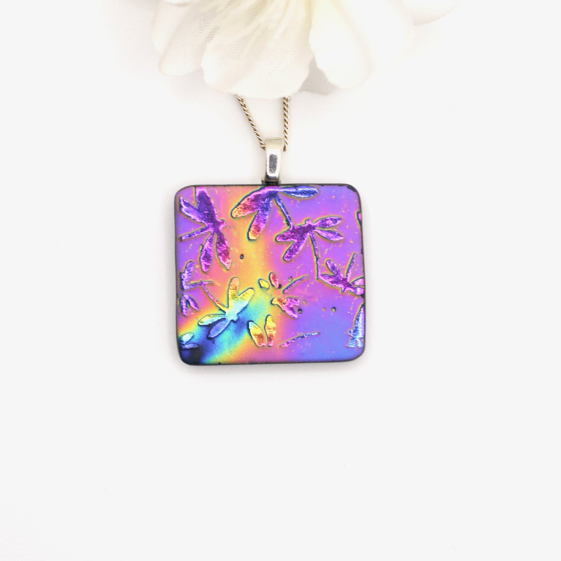Fused Glass Necklace - 3626