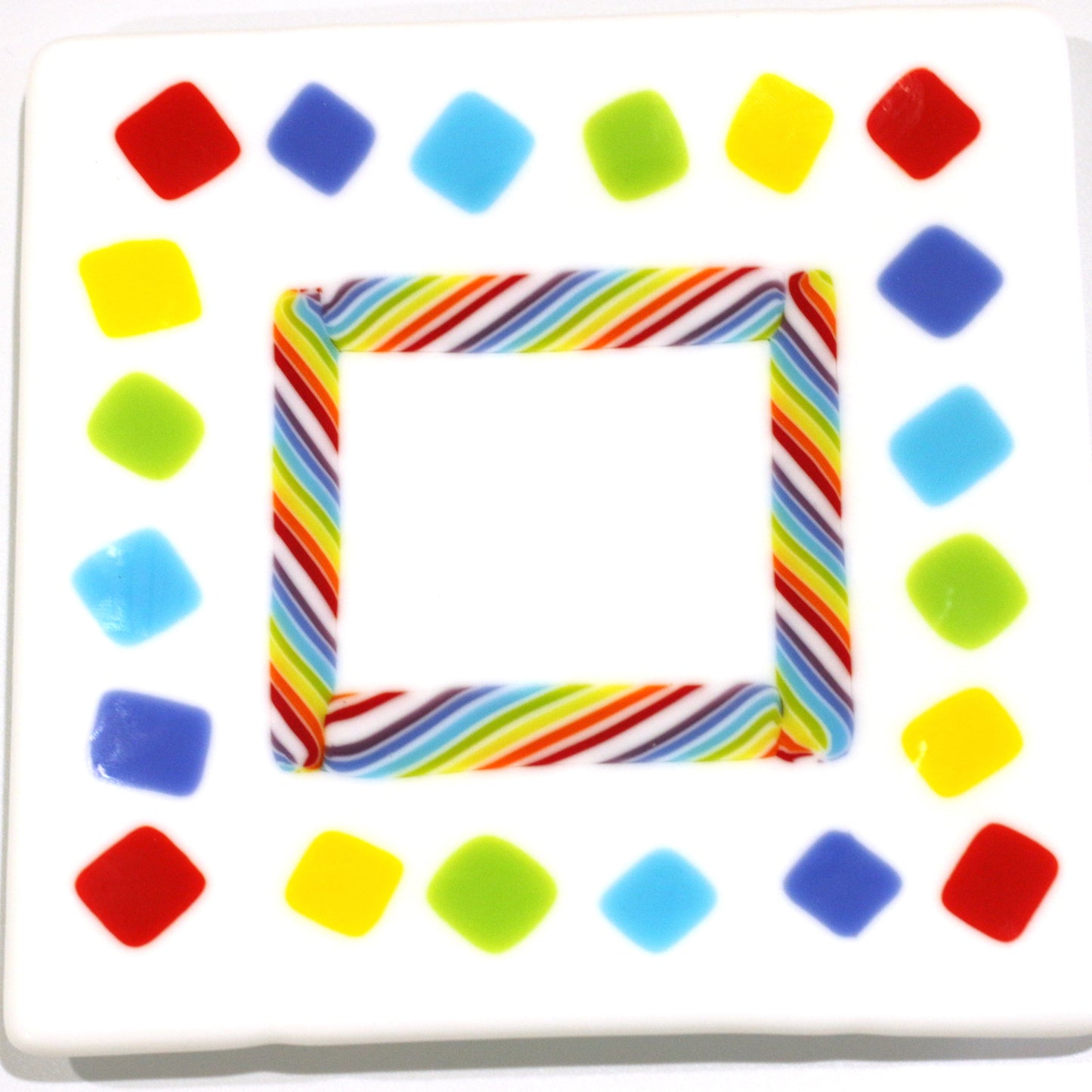 Rainbow Fused Glass Dish-3634