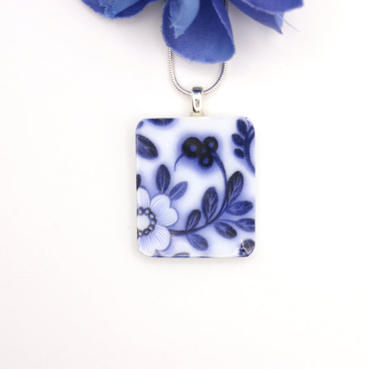 Delft Fused Glass Necklace - 3638