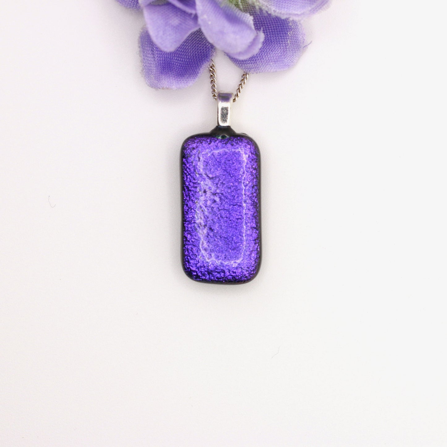 Purple Fused Glass Necklace - 3645