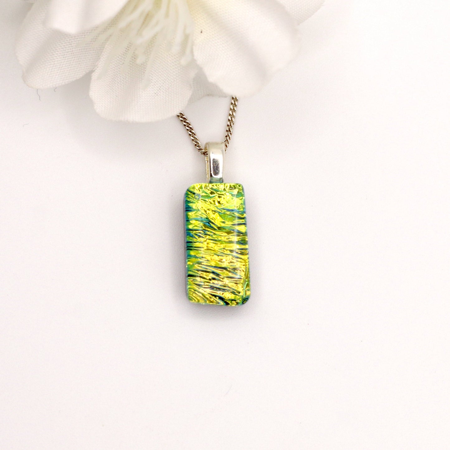 Liquid Gold Fused Glass Necklace - 3647