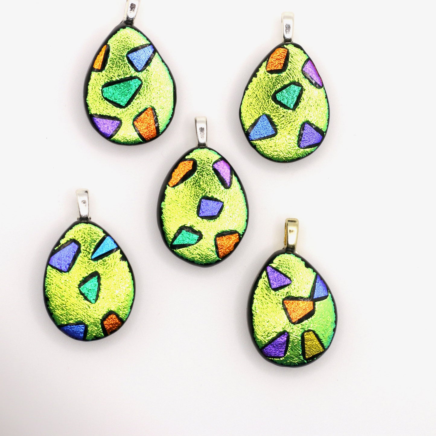 Confetti Dichroic Fused Glass Necklace - 3676