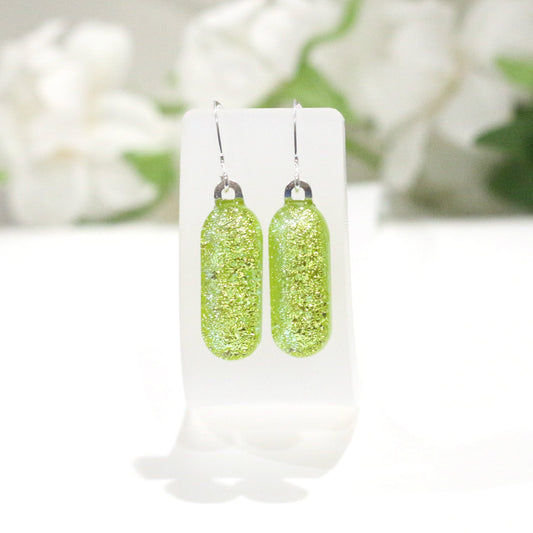 Sparkler Dichroic Fused Glass Earrings - 3802