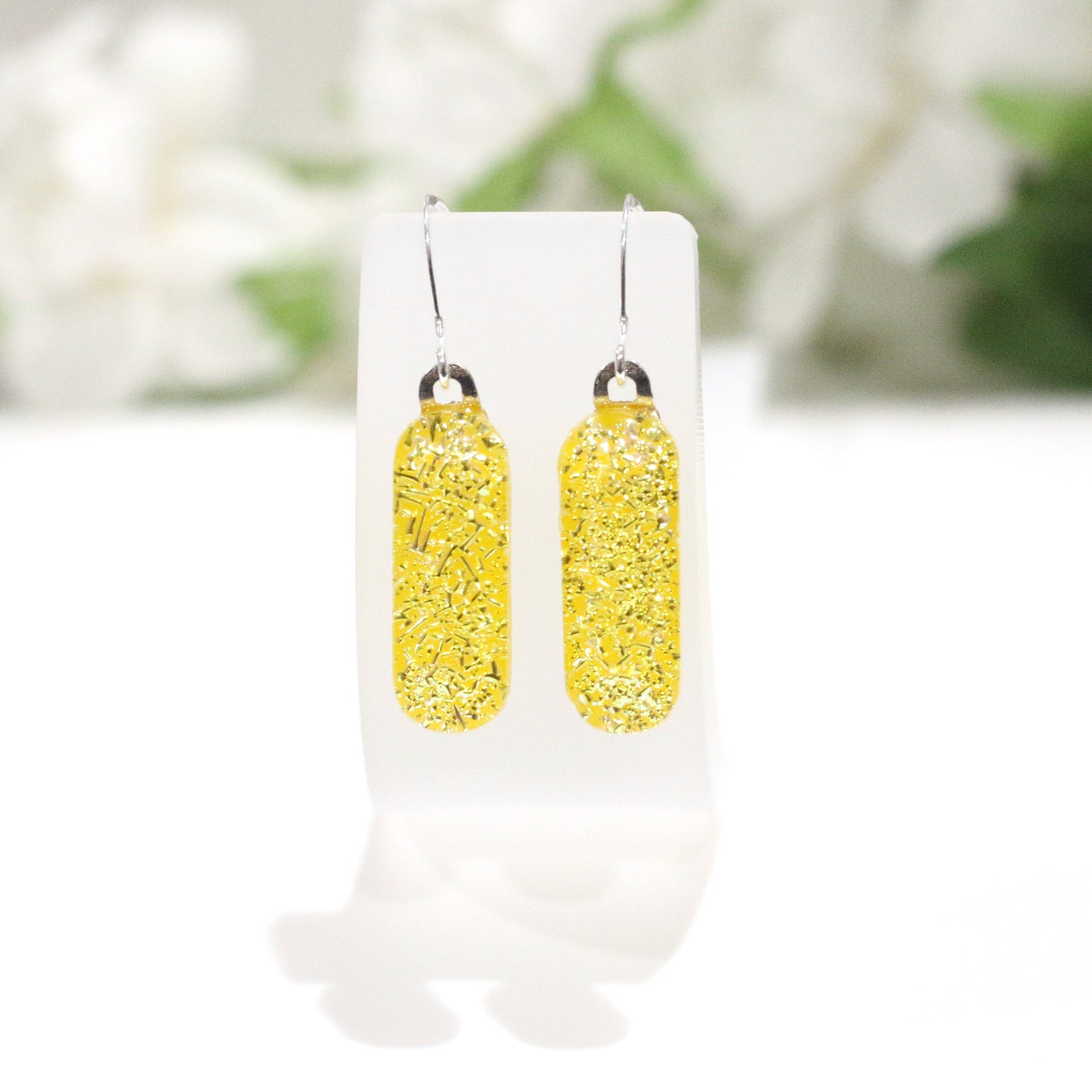 Sparkler Dichroic Fused Glass Earrings - 3804