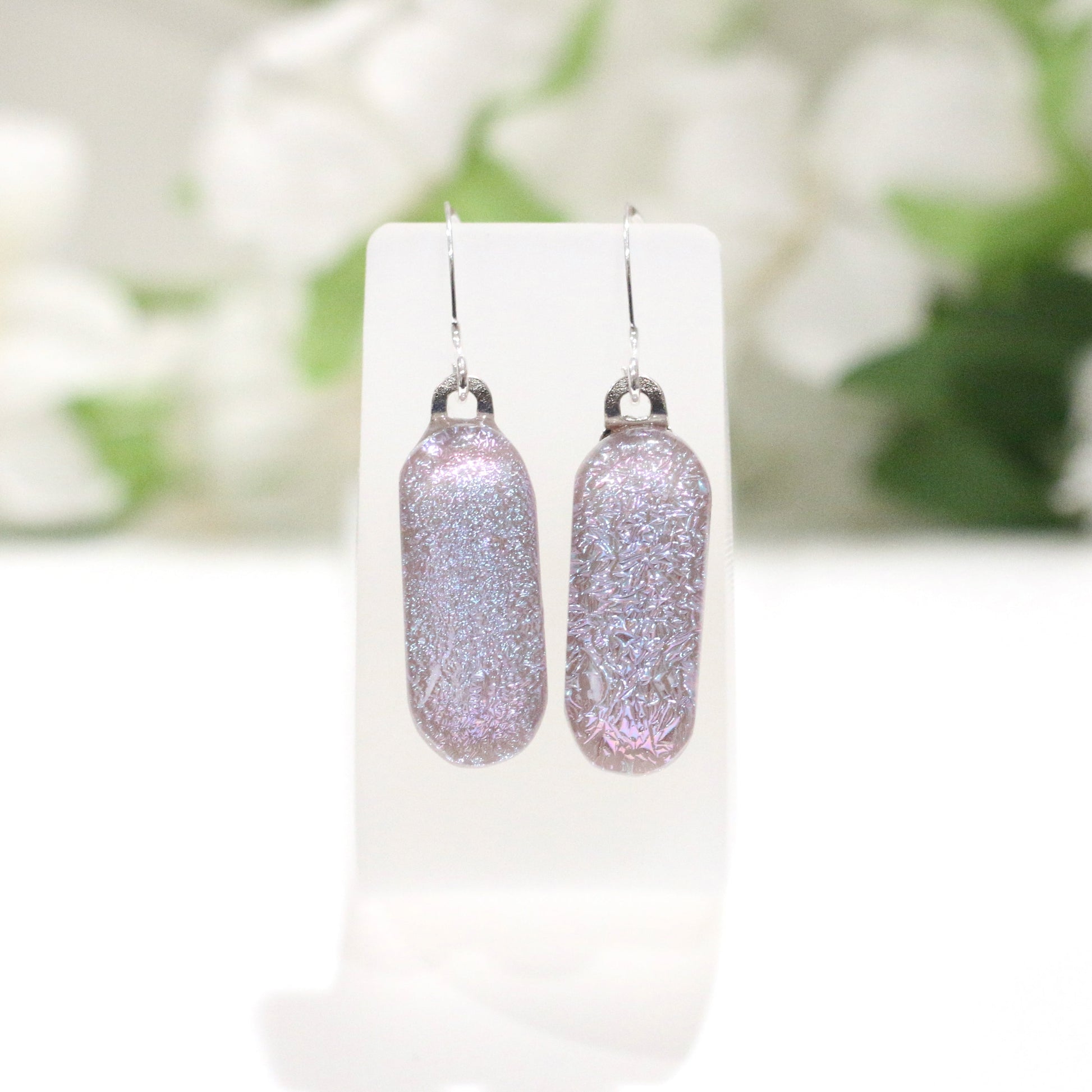 Sparkler Dichroic Fused Glass Earrings - 3809