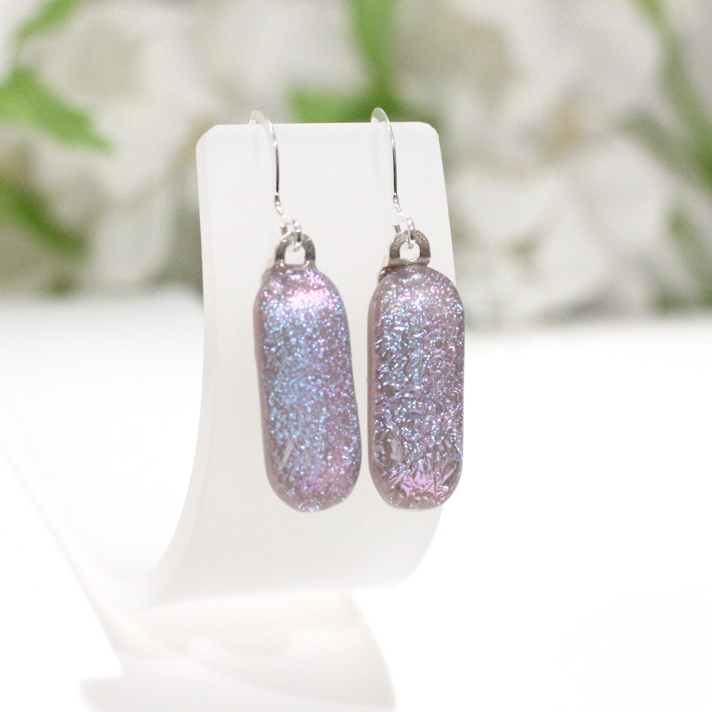 Sparkler Dichroic Fused Glass Earrings - 3809