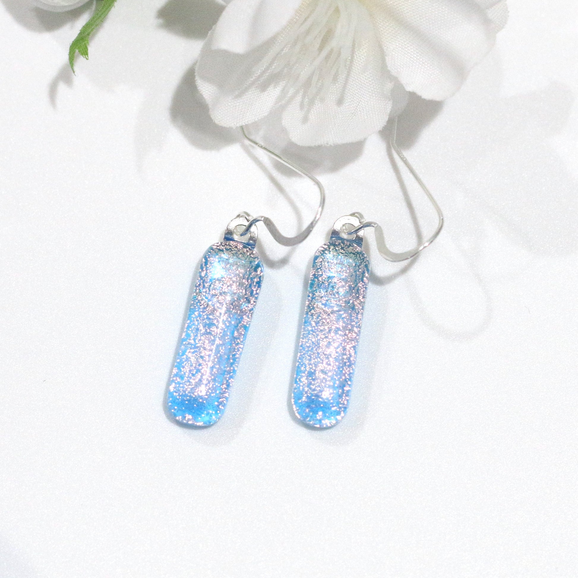 Sparkler Dichroic Fused Glass Earrings - 3810