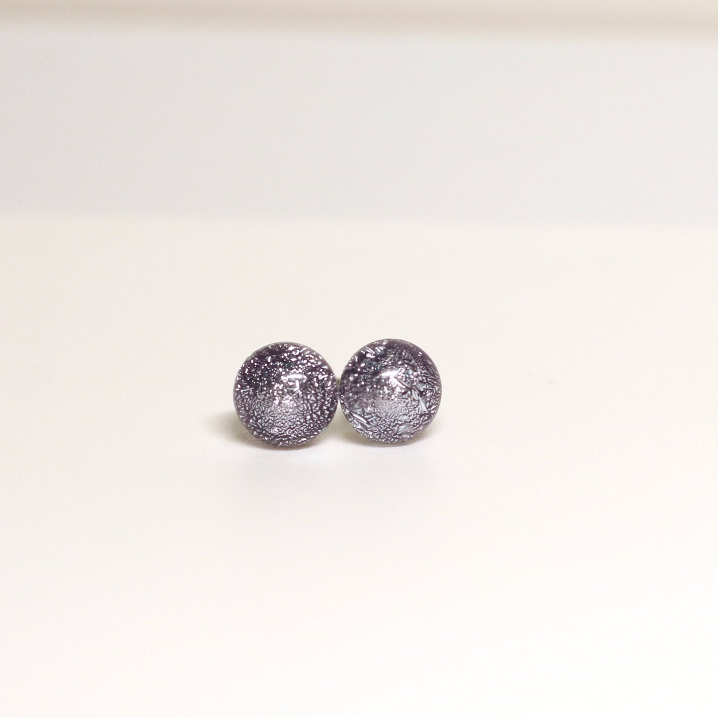 Tiny Dichroic Fused Glass Earring Studs - 3817