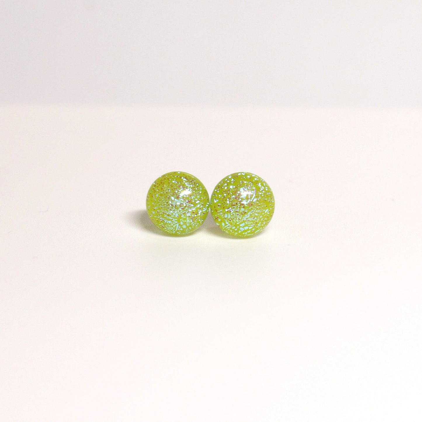 Tiny Dichroic Fused Glass Earring Studs - 3827