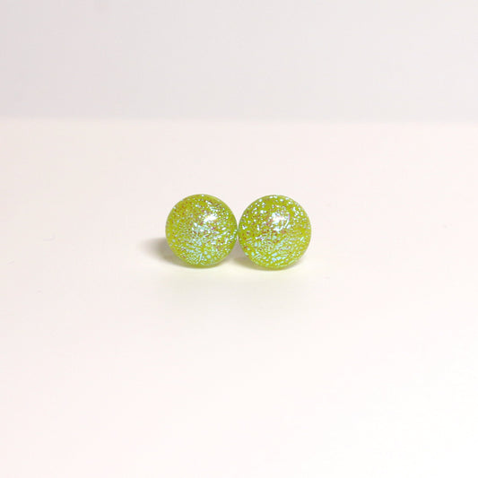 Tiny Dichroic Fused Glass Earring Studs - 3827