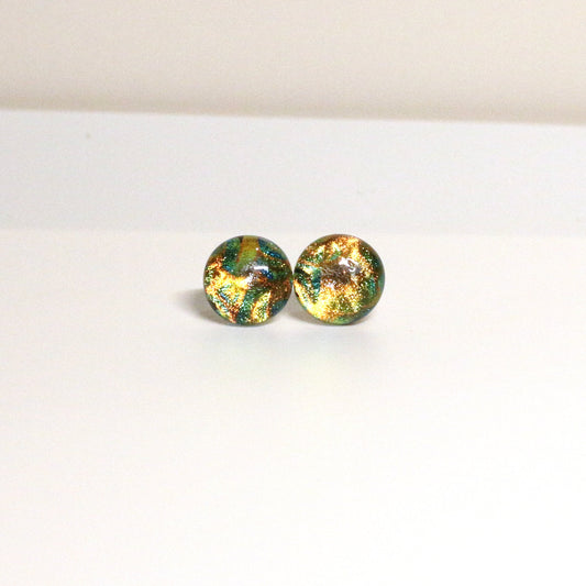 Dichroic Fused Glass Earring Studs - 3830