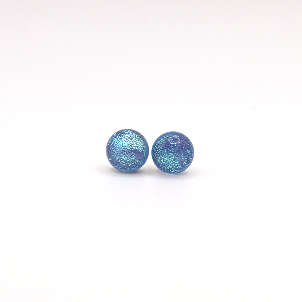 Tiny Dichroic Fused Glass Earring Studs - 3834