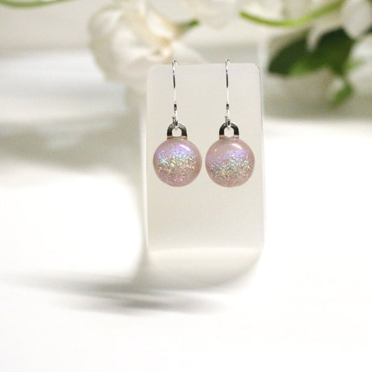 Dichroic Fused Glass Earring Dots - 3844