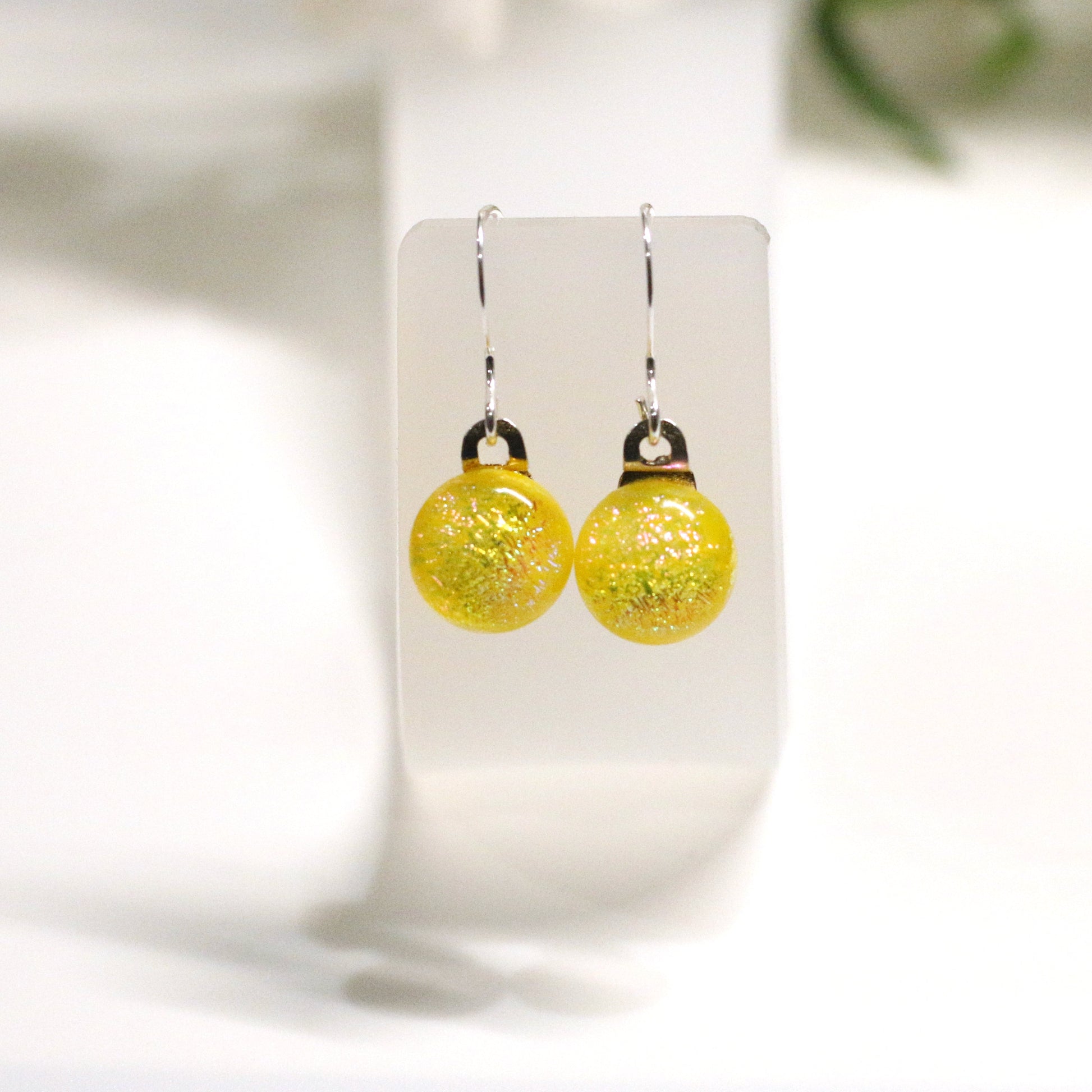 Dichroic Fused Glass Earring Dots - 3845
