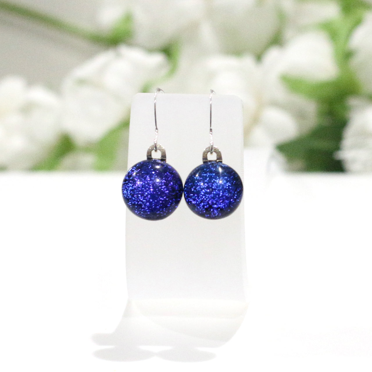 Dichroic Fused Glass Earring Dots - 3865
