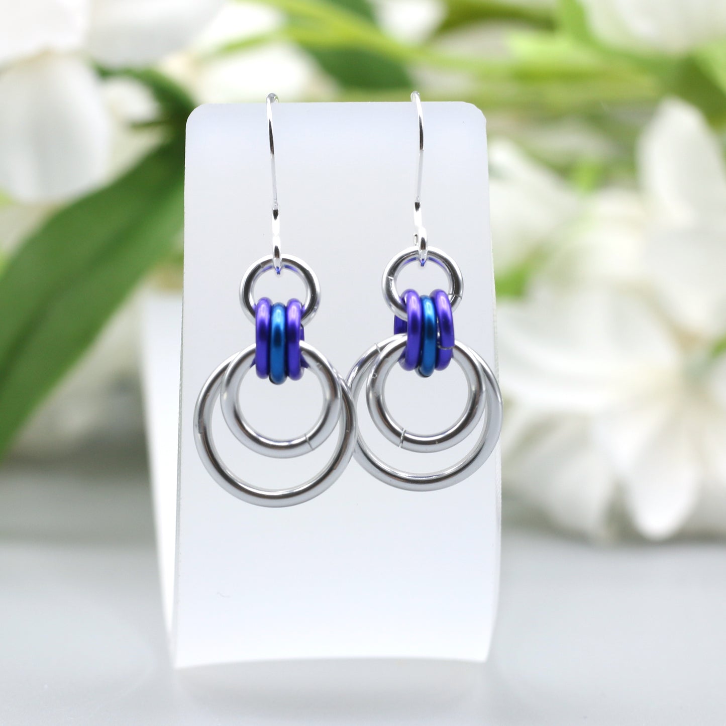 Concentric Circles Chainmail Earrings - 9297