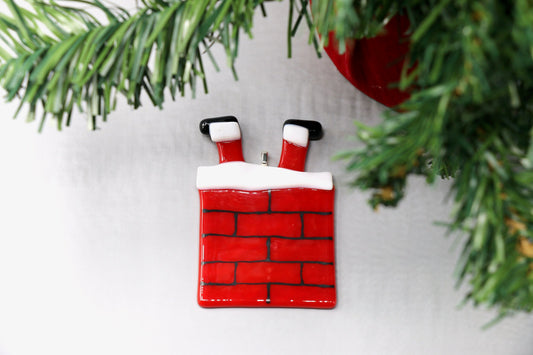 Fused Glass Santa Ornament 9443