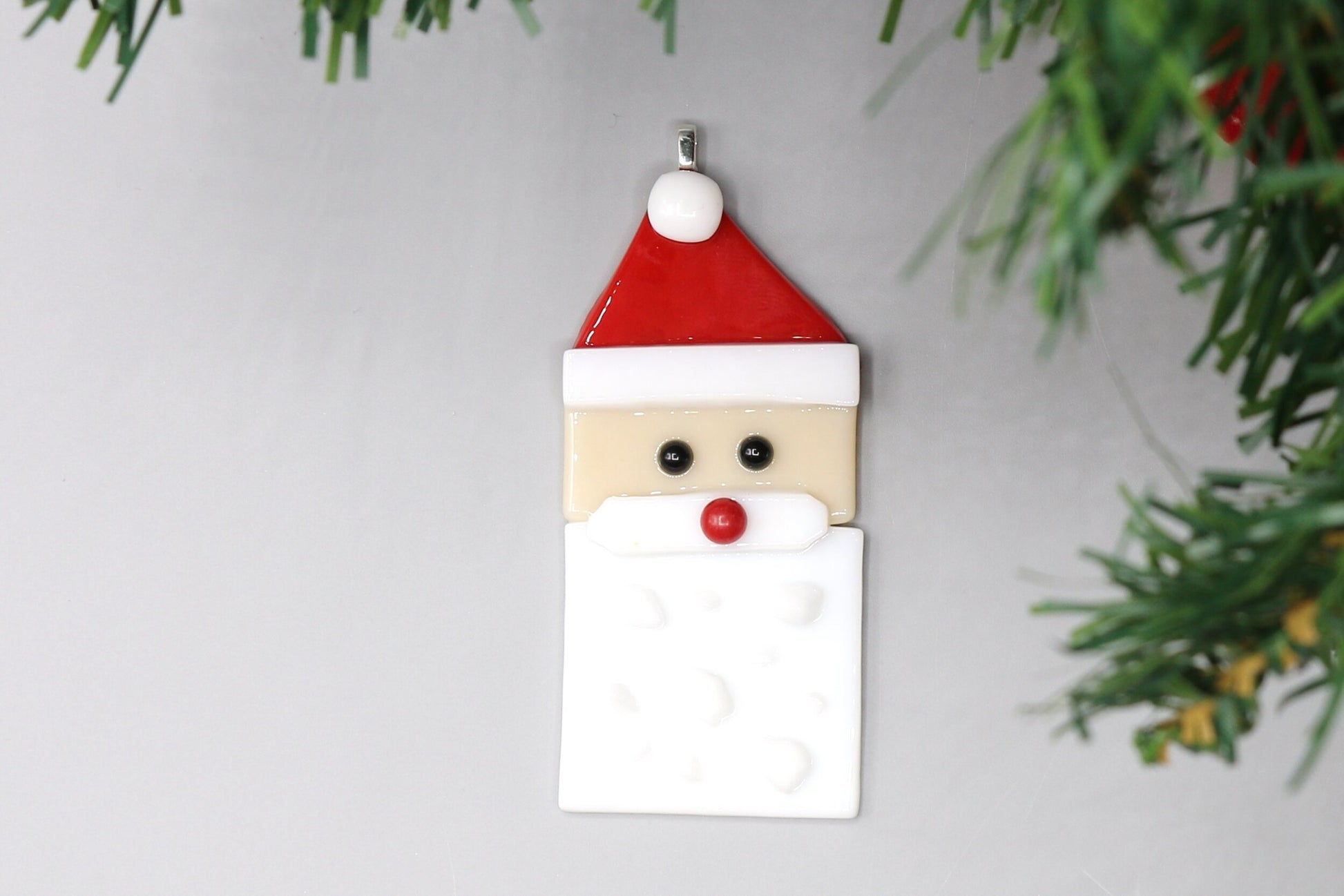 Fused Glass Snowman Ornament 9448